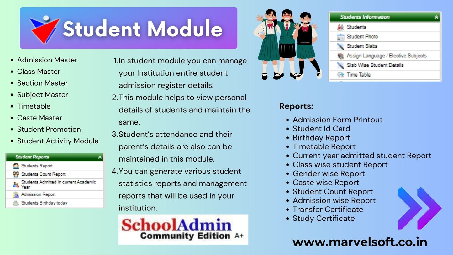 SchoolAdminCE - School Software Premium Complete ERP - Release Year 2025